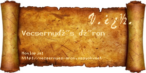 Vecsernyés Áron névjegykártya