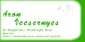 aron vecsernyes business card